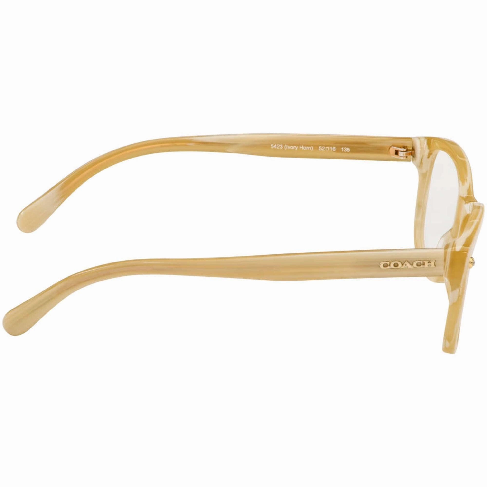Coach Women's Eyeglasses - Ivory Horn Plastic Square Frame, 52 mm | COACH 0HC6095 5423