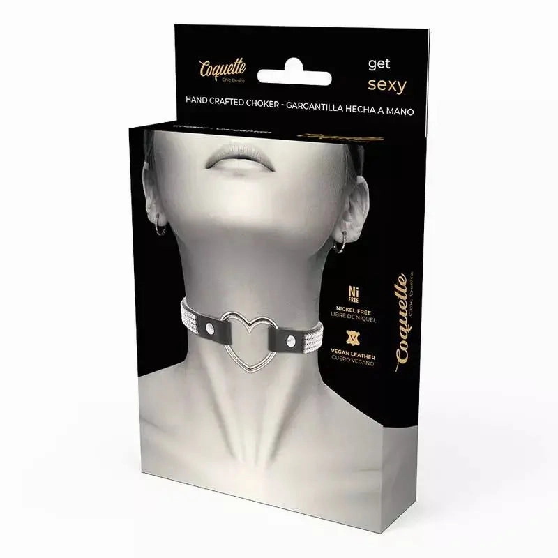 Coquette Chic Desire Choker Hand Crafted Vegan Leather – Heart