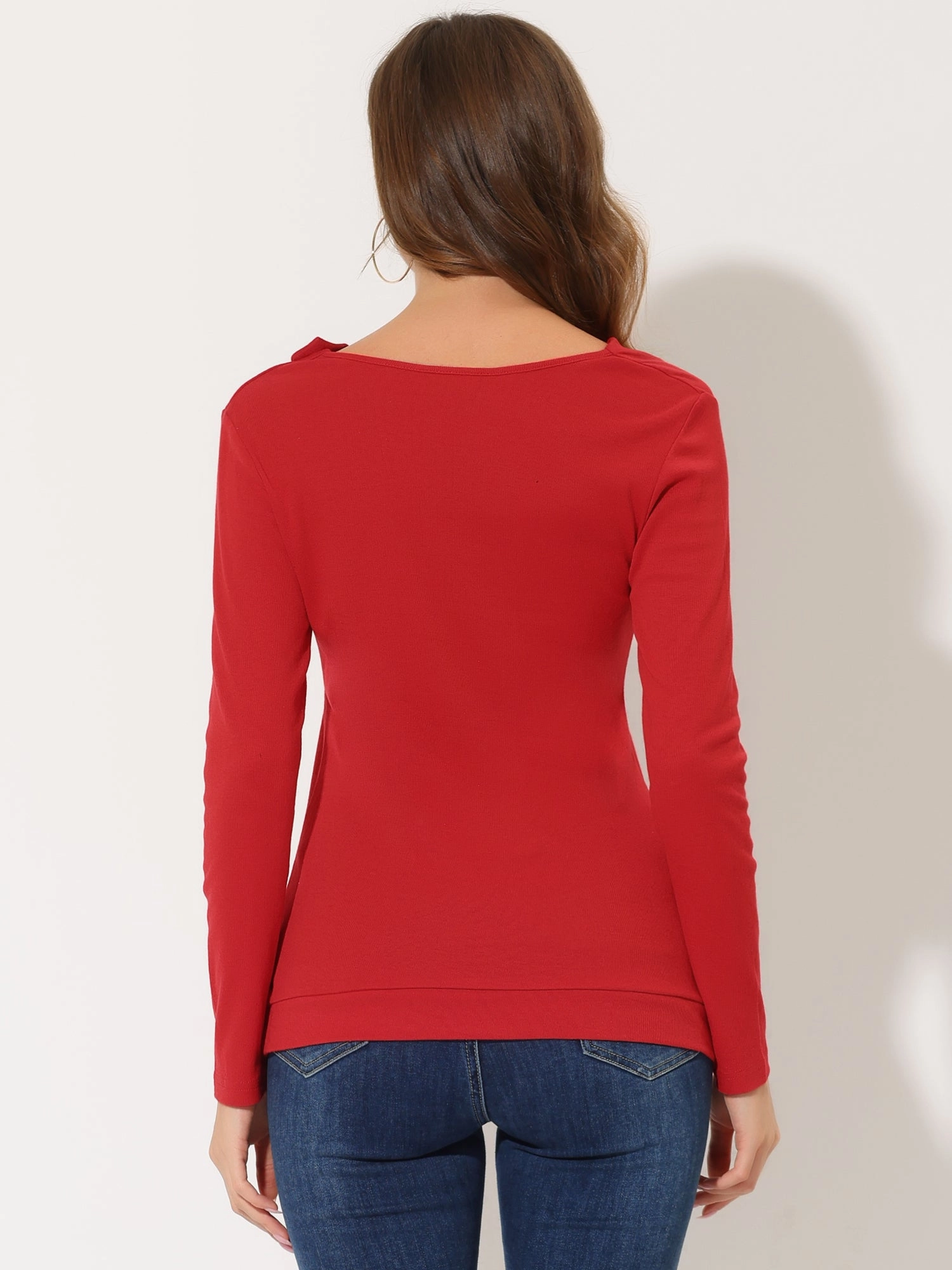Cowl Neck Long Sleeve Button Decor Ruched Tunic