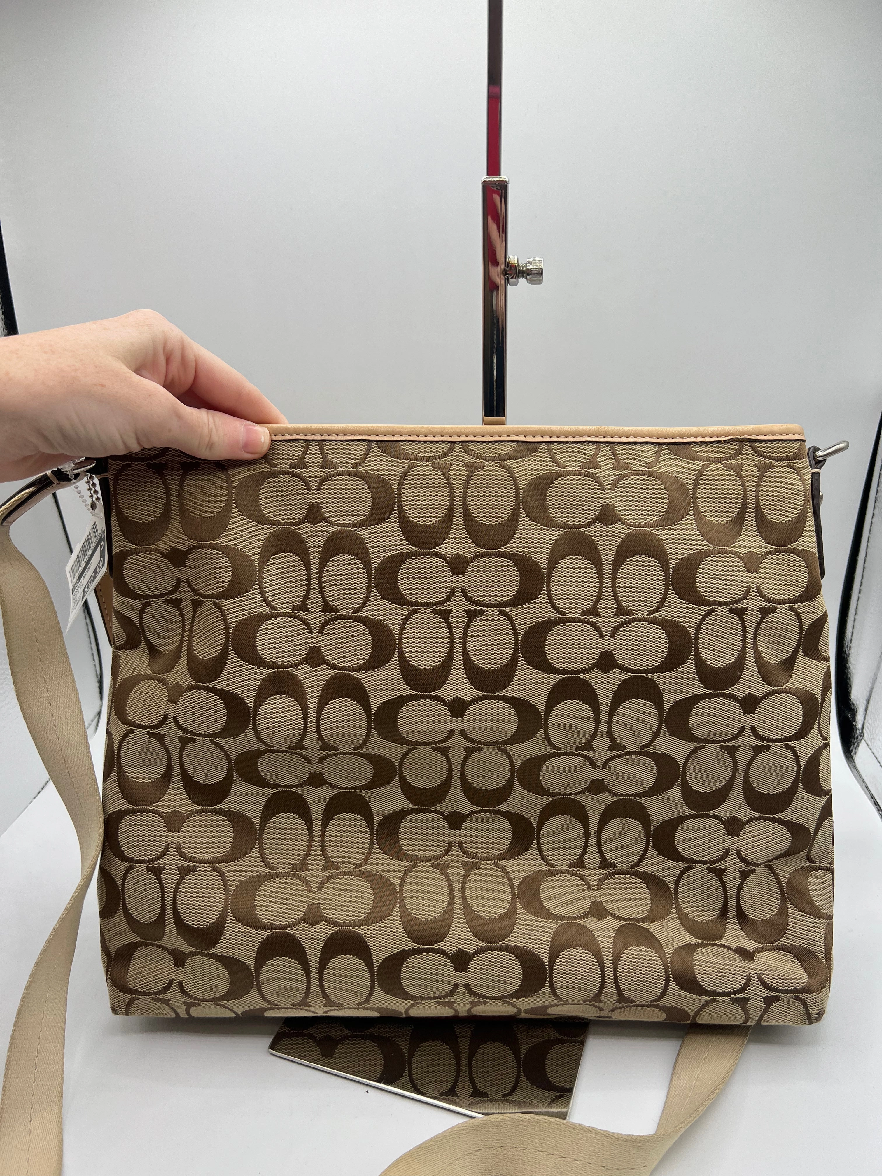 CROSSBODY DESIGNER by COACH In CREAM & PINK, Size: LARGE