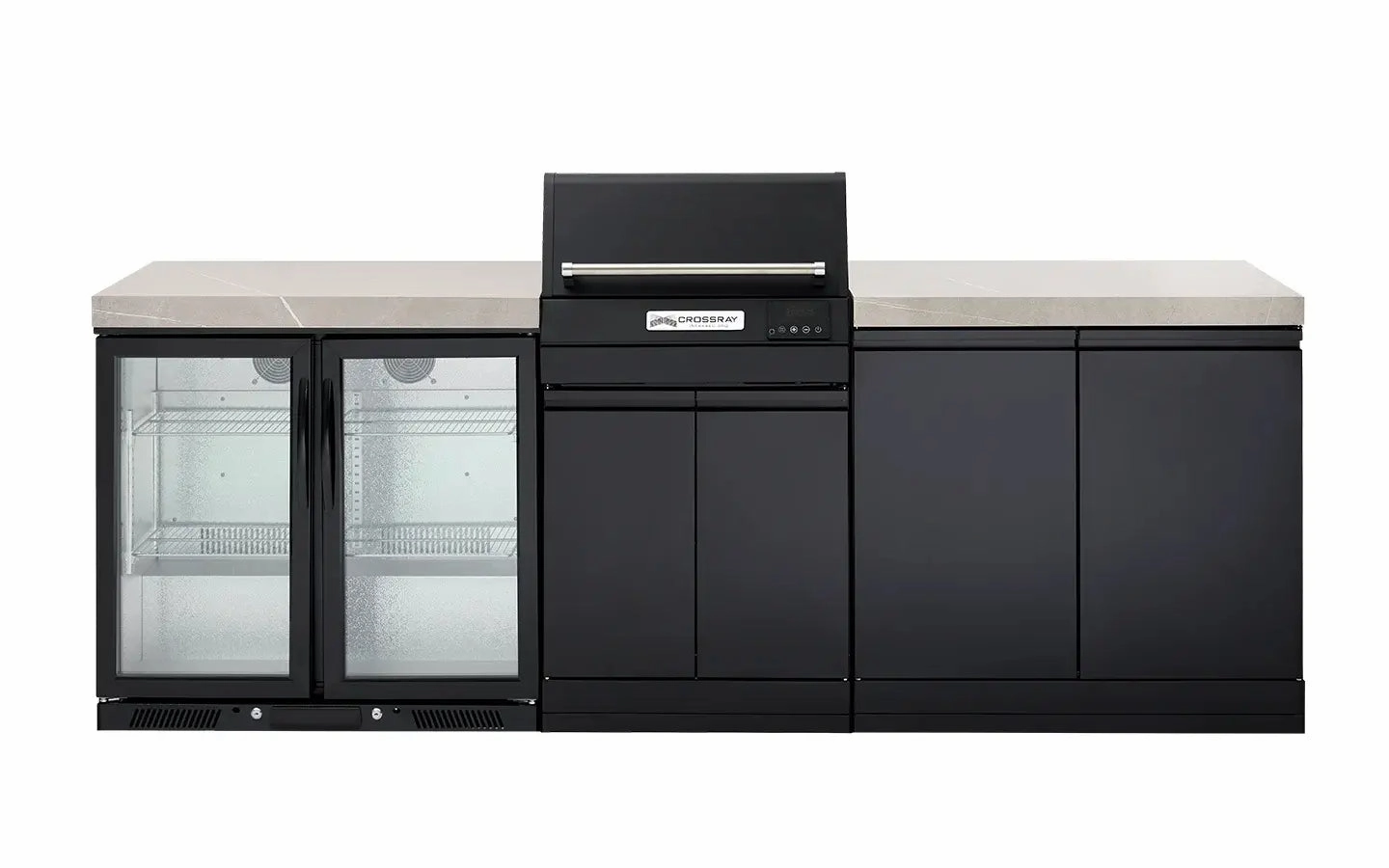 Crossray TCEK-17 eXtreme Electric Outdoor BBQ Kitchen with Double Door Fridge
