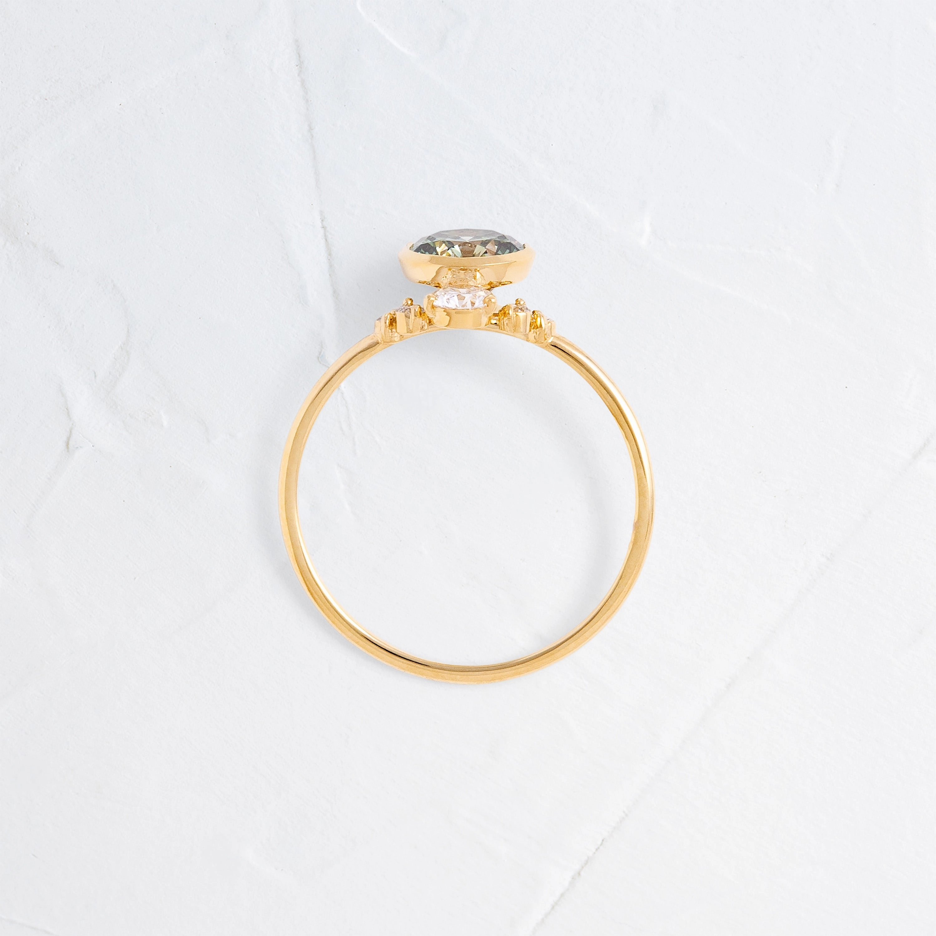Daybreak Ring, 1.03ct. Lab-Grown Green Diamond