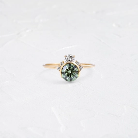 Daybreak Ring, 1.03ct. Lab-Grown Green Diamond