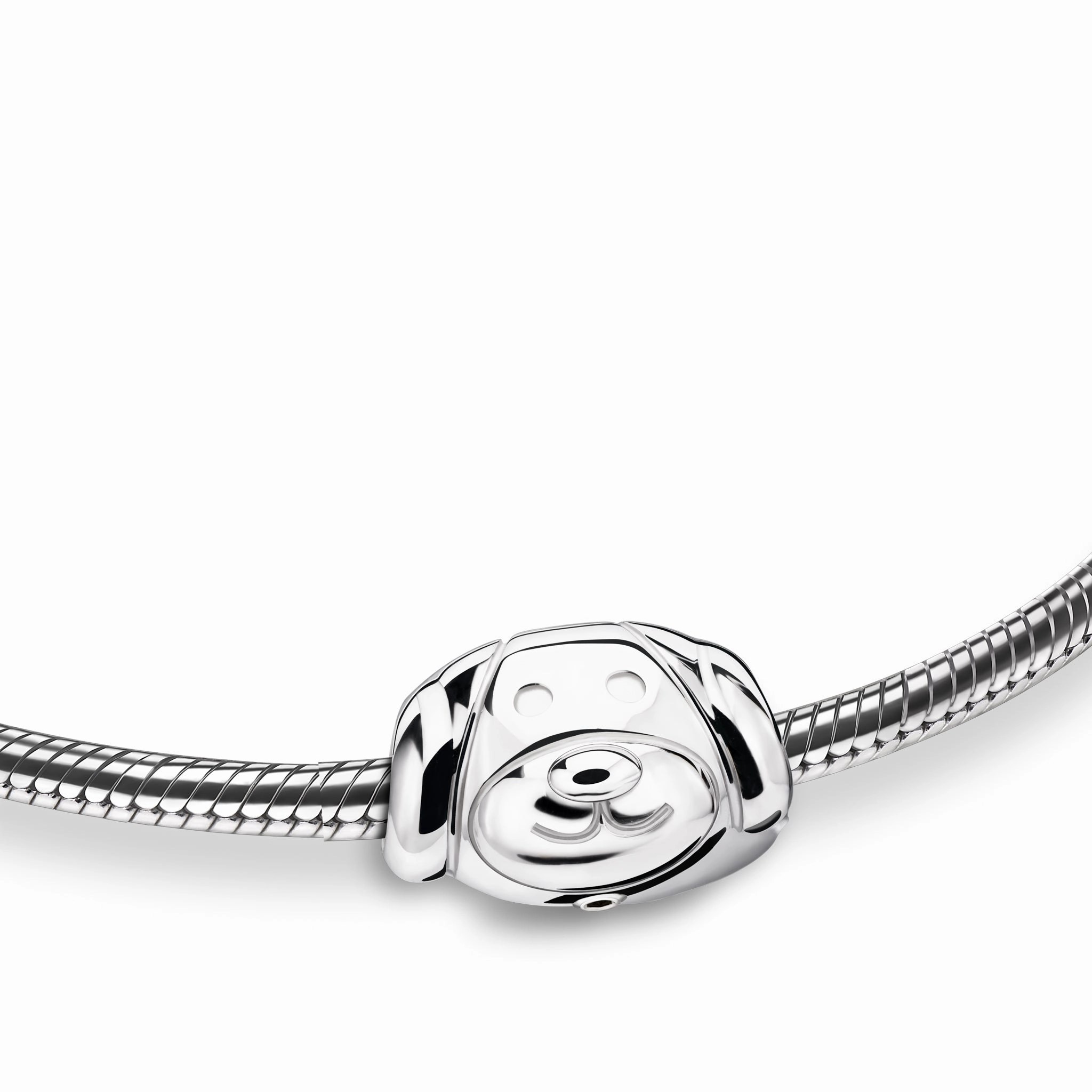 Dog Rhodium Plated Sterling Silver Cremation Bracelet Bead