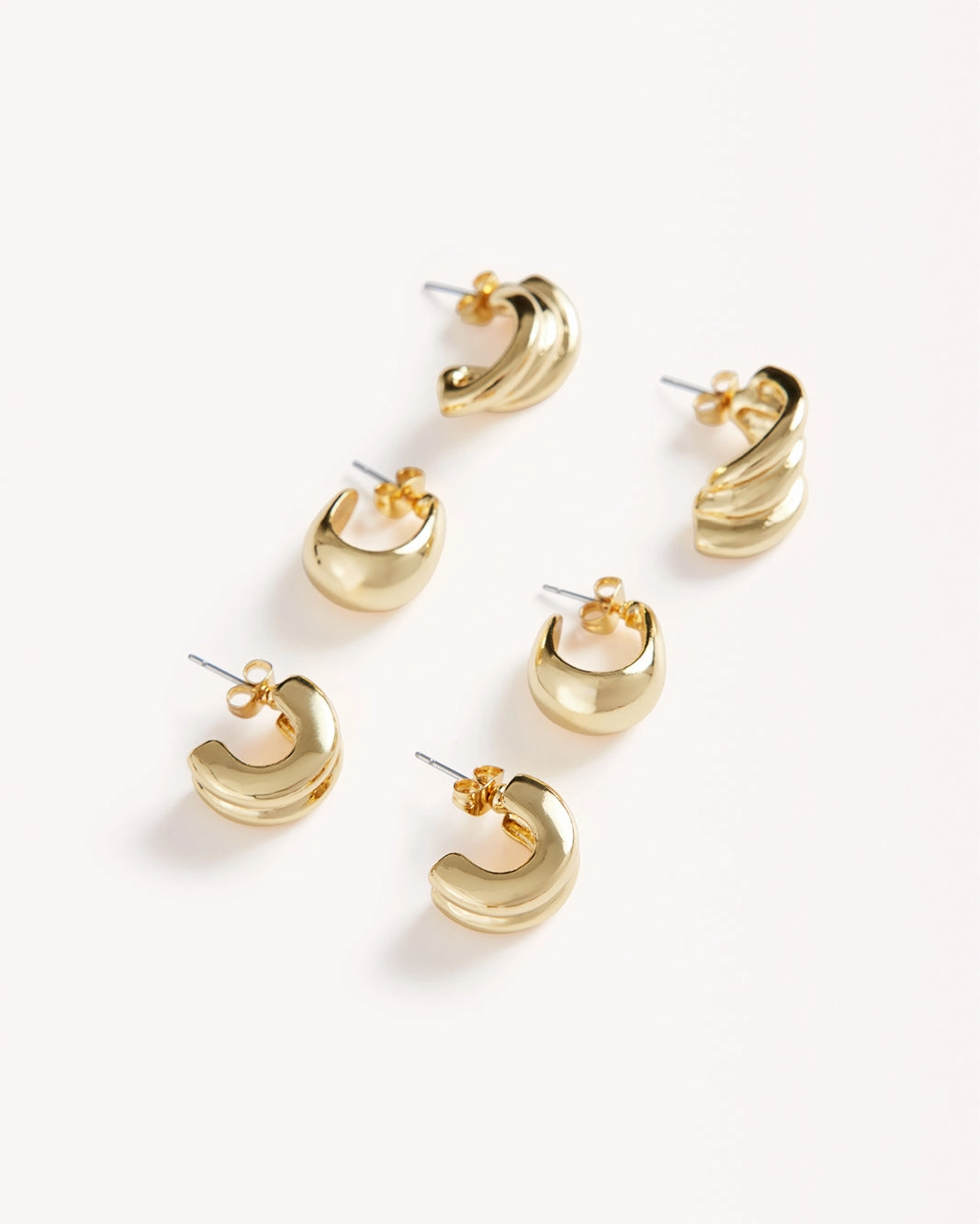 EMERY EARRINGS 3 PACK - GOLD PLATED 18K