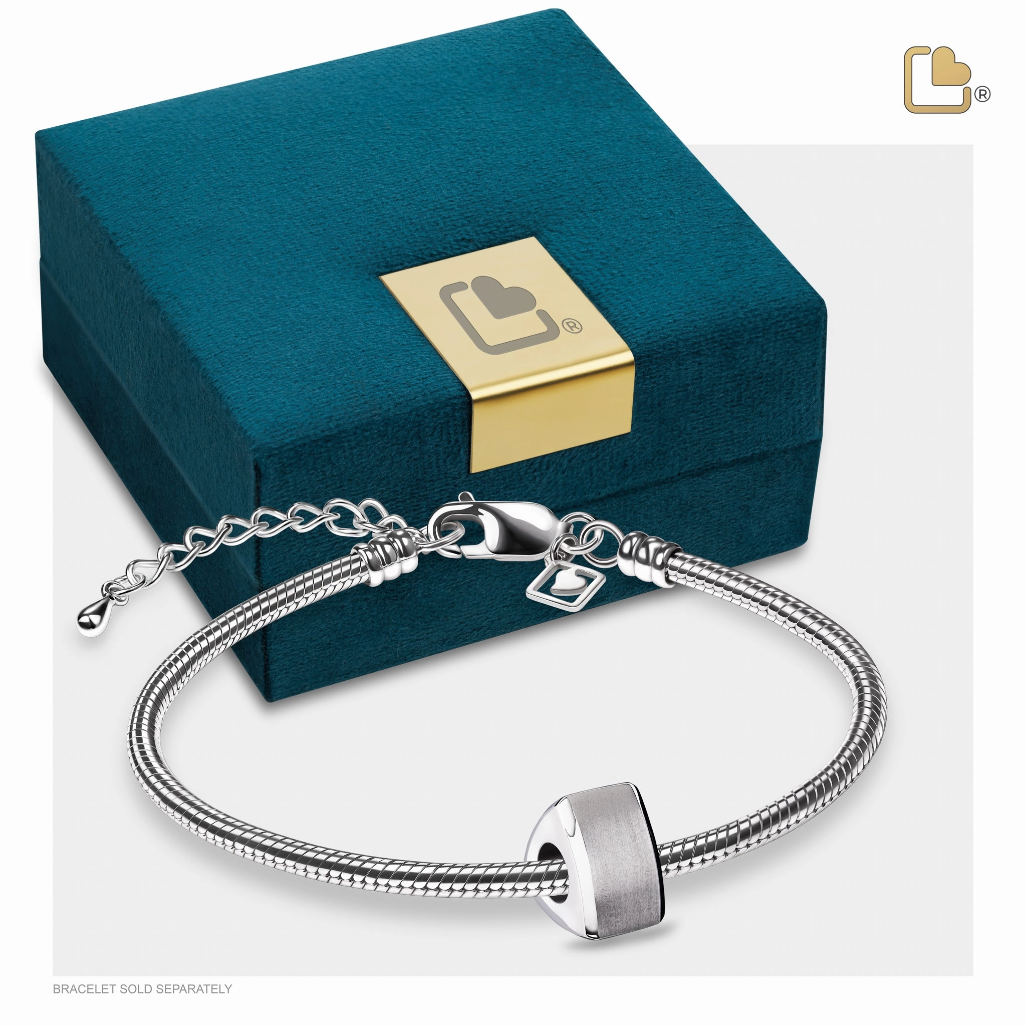 Essence Two Tone Rhodium Plated Cremation Bracelet Bead