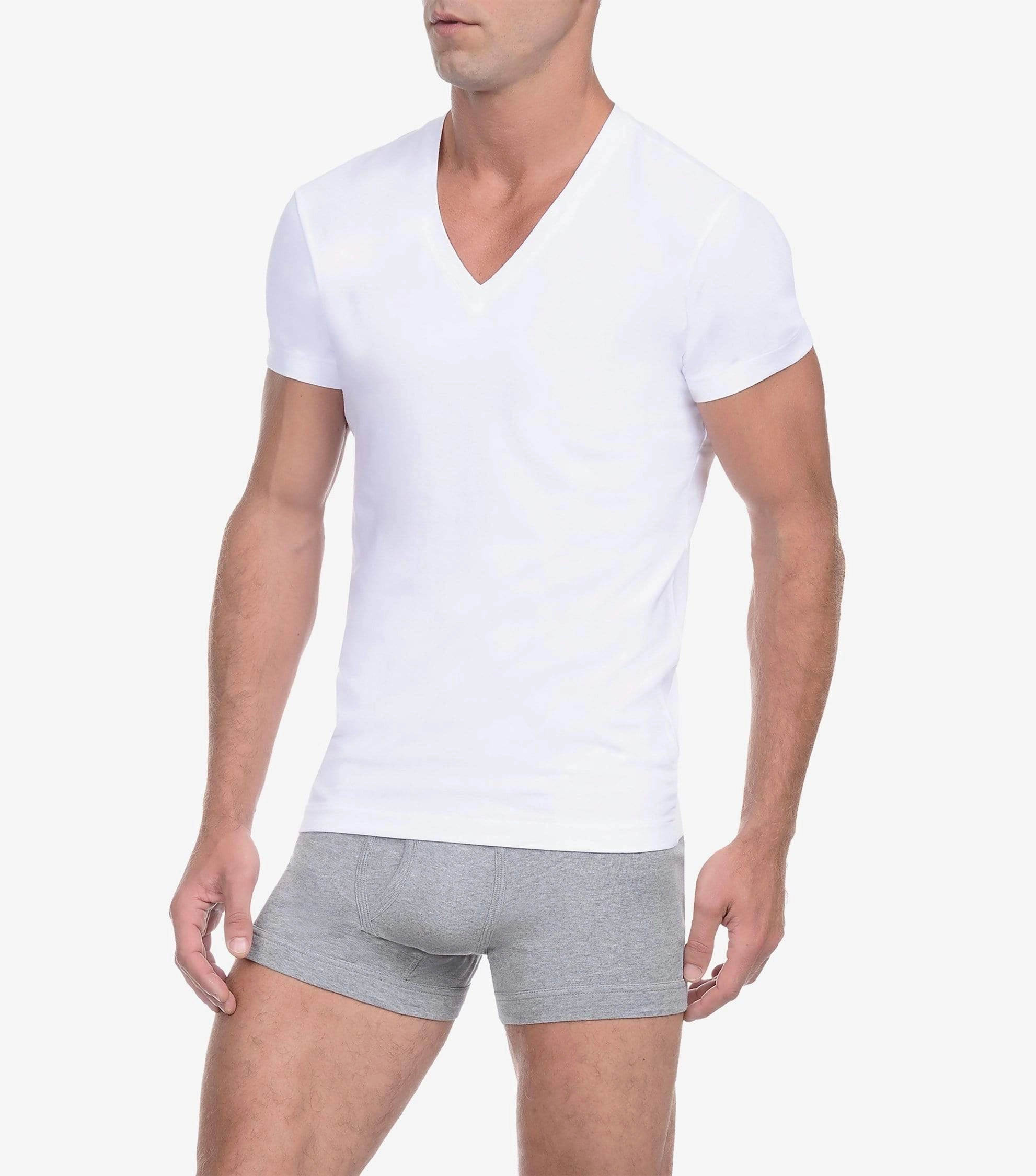 Essential Cotton Slim-Fit V-Neck 3-Pack