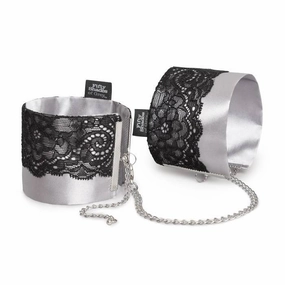 Fifty Shades of Grey - Play Nice Satin & Lace Wrist Cuffs (Grey)