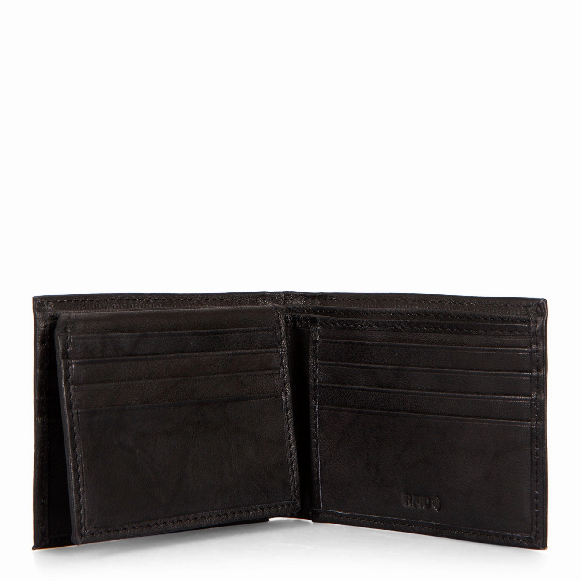FINAL SALE Leather RFID Bifold Wallet with Flip-Up Wing