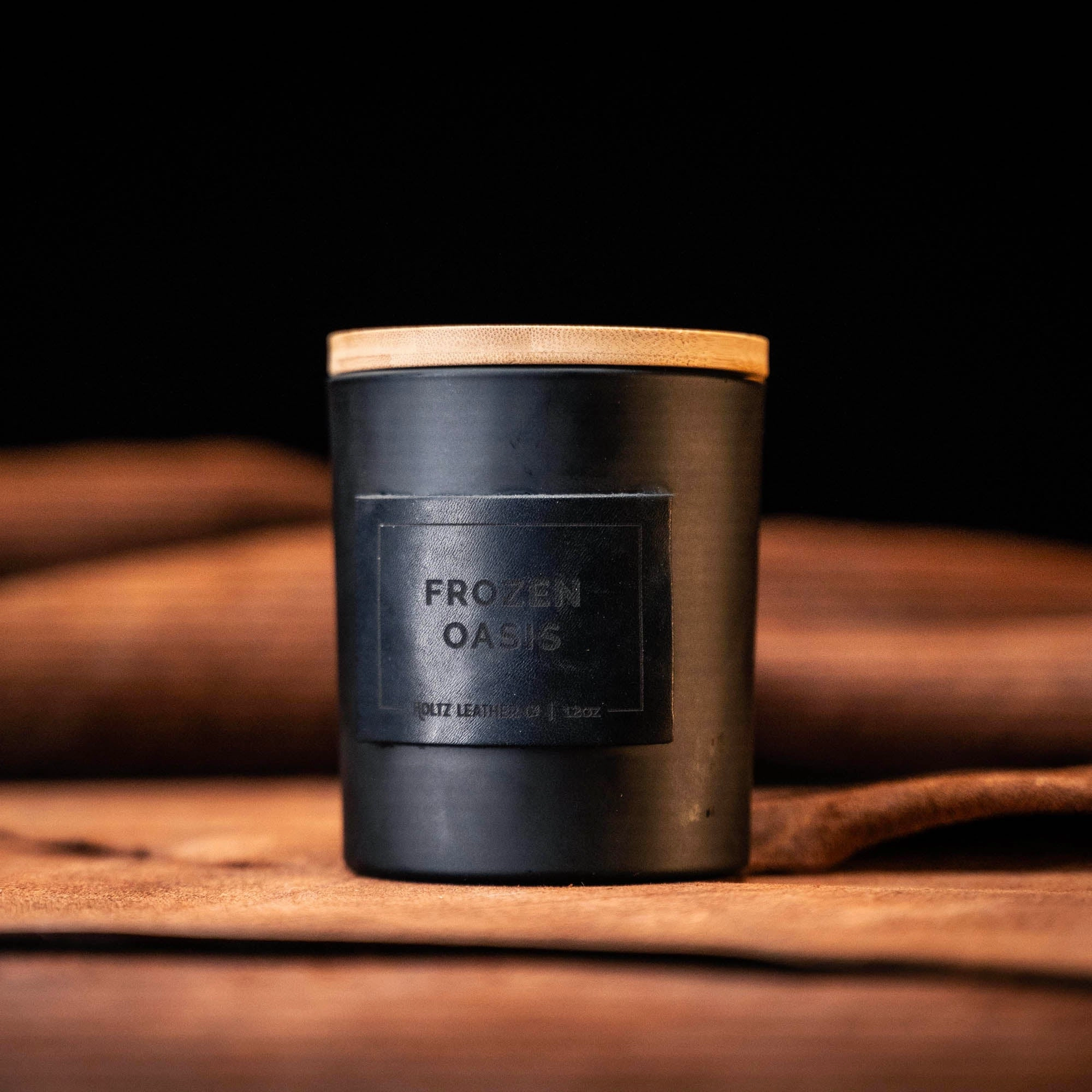 Frozen Oasis - Smolder Luxe Masculine Scented Leather Patch Candle