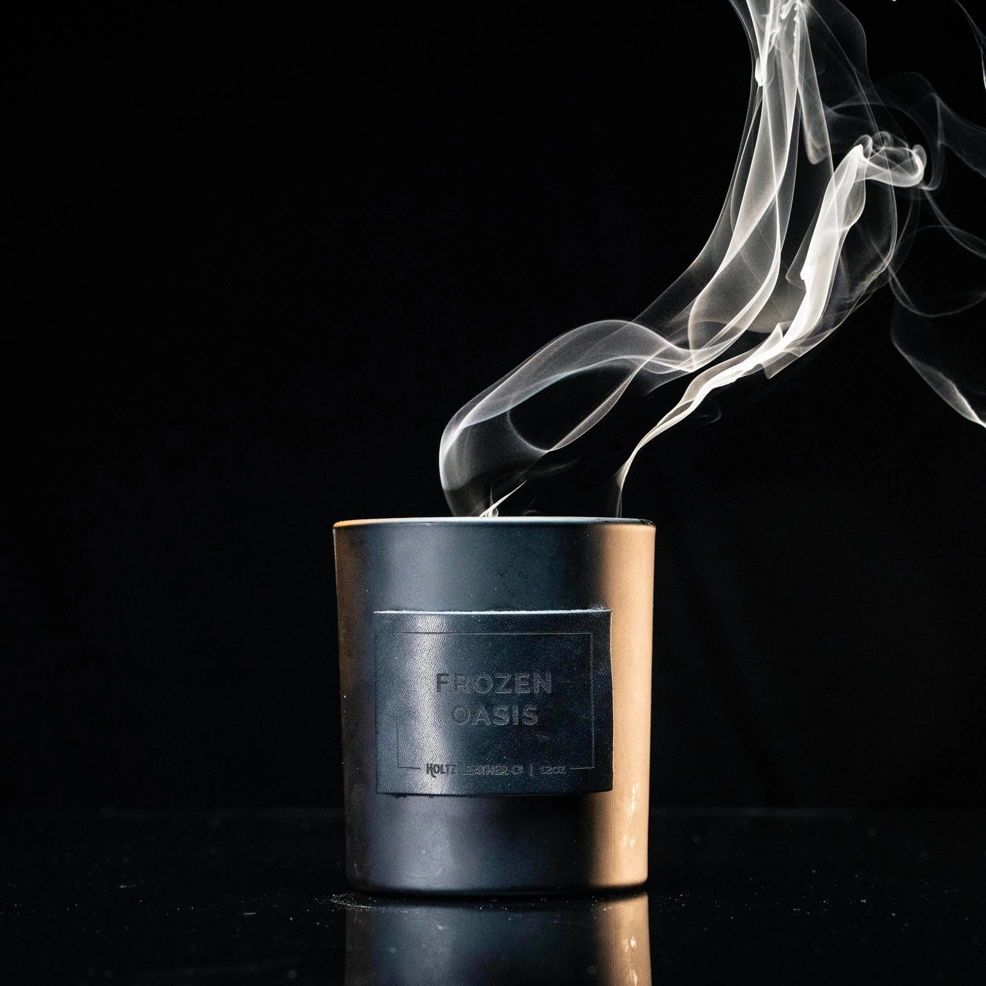 Frozen Oasis - Smolder Luxe Masculine Scented Leather Patch Candle