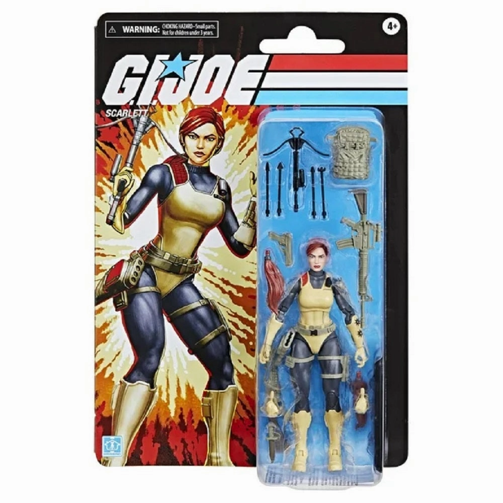 G.I. Joe F9675 Classified Series Retro Cardback Scarlett, Collectible 6-Inch Action Figure with 17 Accessories