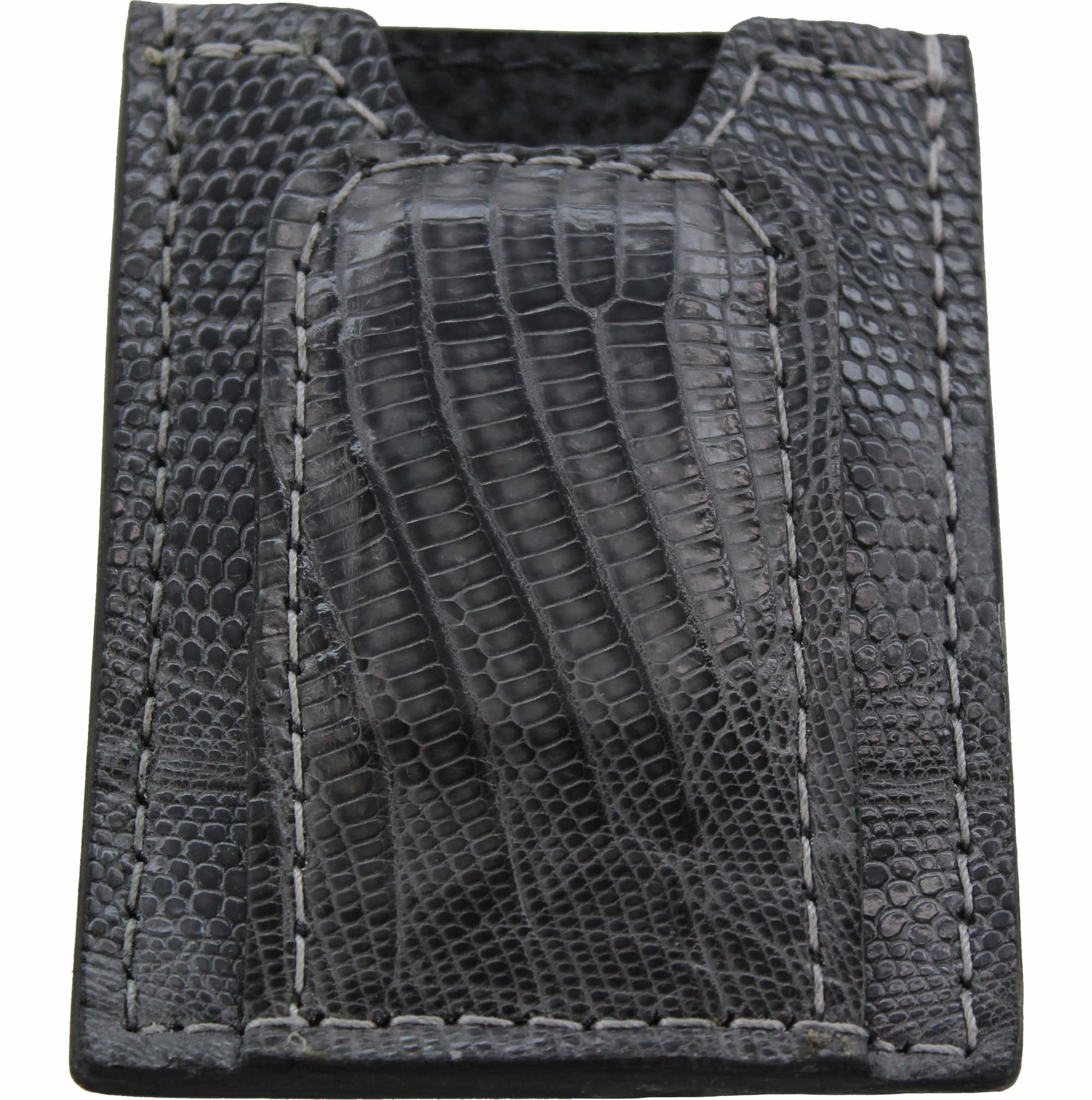 Gray Lizard Money Clip Wallet With Credit Card Slots