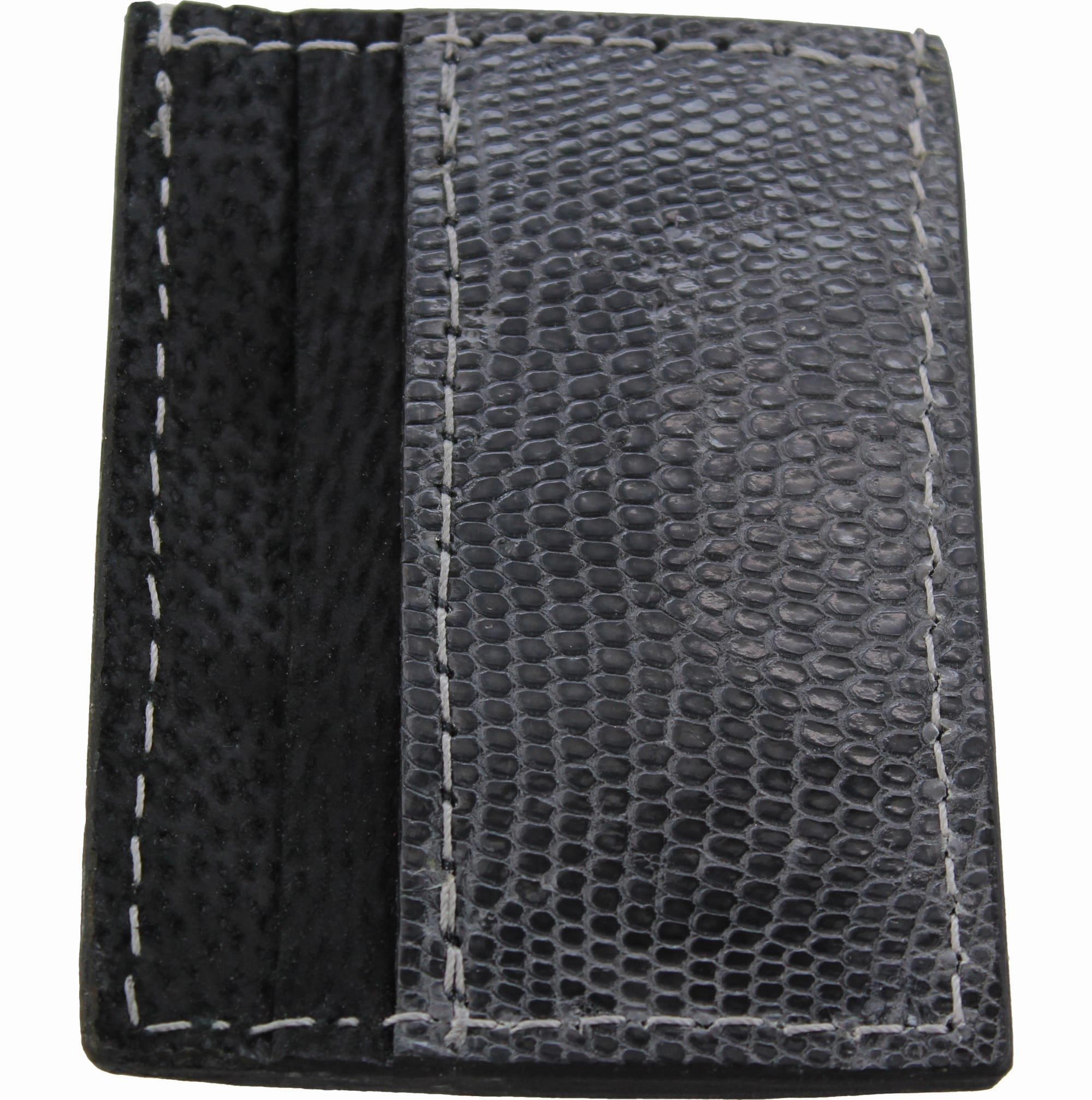Gray Lizard Money Clip Wallet With Credit Card Slots