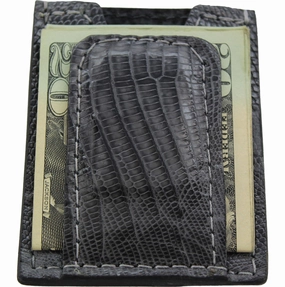 Gray Lizard Money Clip Wallet With Credit Card Slots