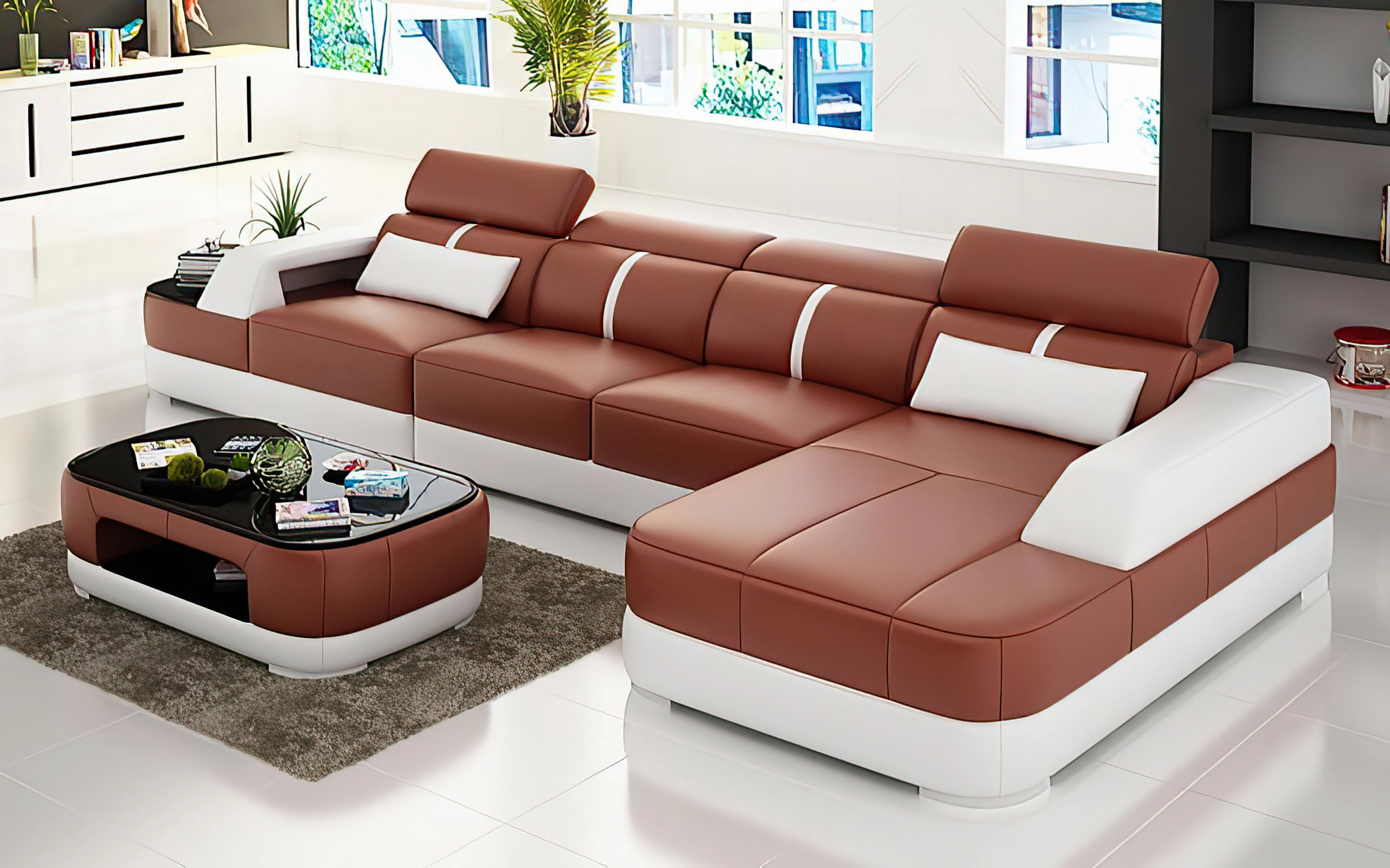 Grimdale Small Modern Leather Sectional