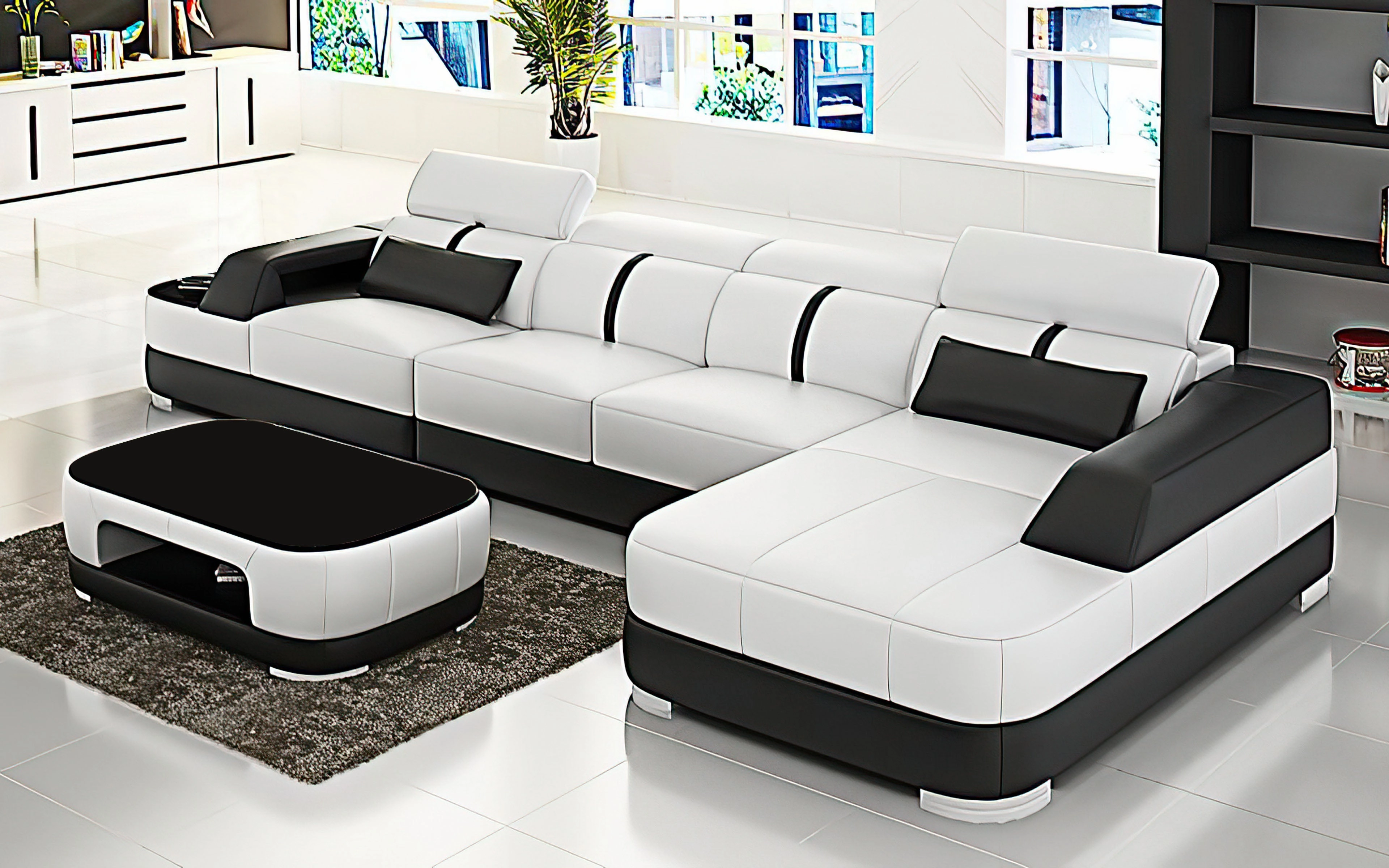 Grimdale Small Modern Leather Sectional