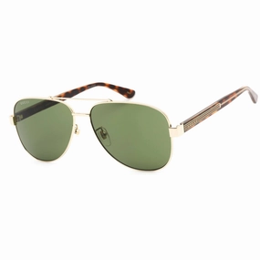 Gucci Men's Sunglasses - Gold Metal Full Rim Frame Green Lens | GG0528S 009