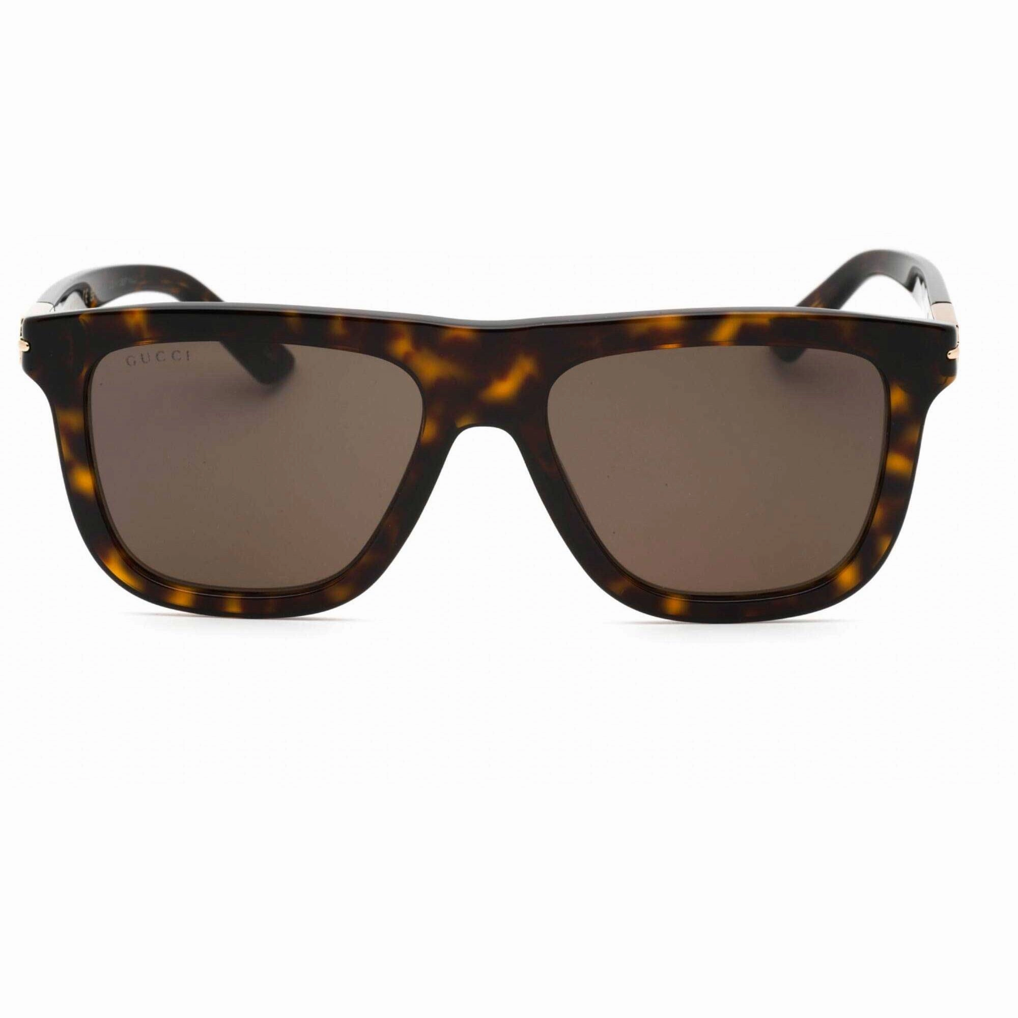 Gucci Men's Sunglasses - Havana Square Full Rim Plastic Frame Brown Lens | GG1502S 002