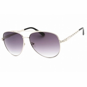 Guess Factory Women's Sunglasses - Shiny Light Nickeltin Aviator Frame | GF0356 10B