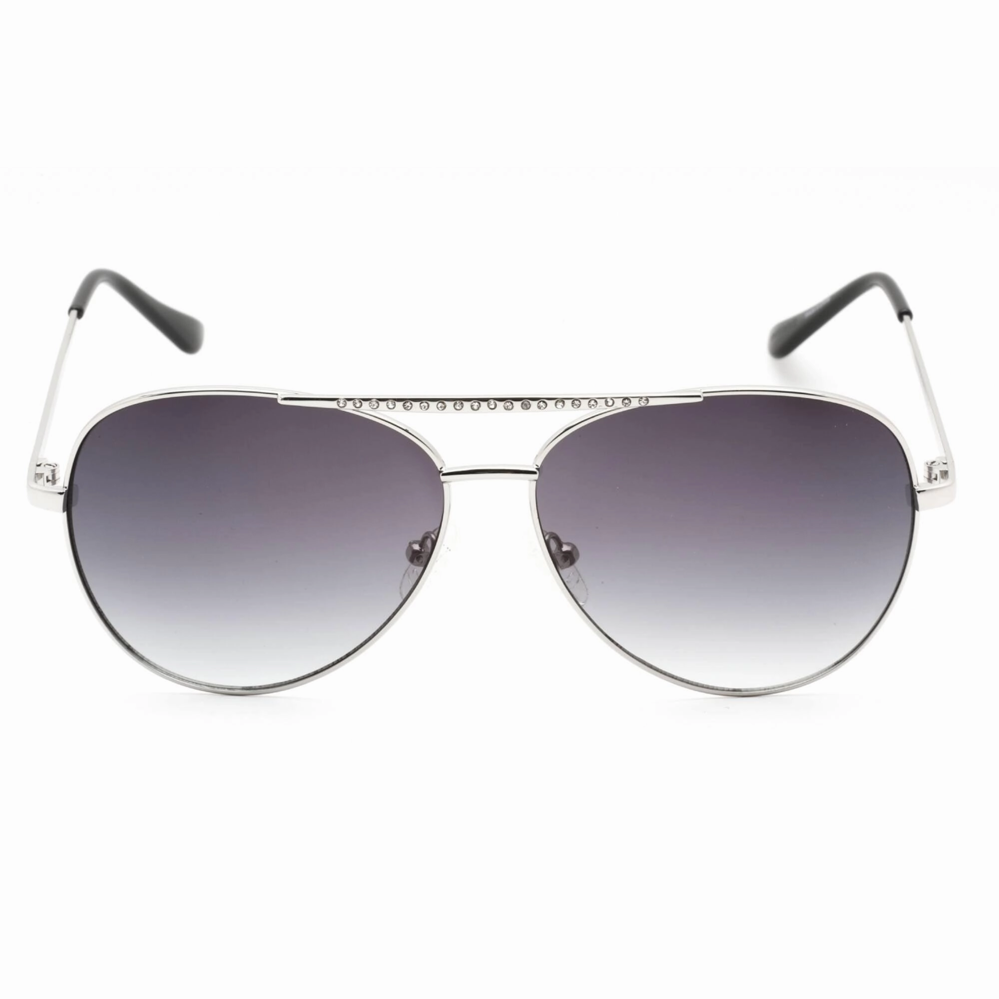 Guess Factory Women's Sunglasses - Silver Aviator Metal Frame Grey Lens | GF0399 01B