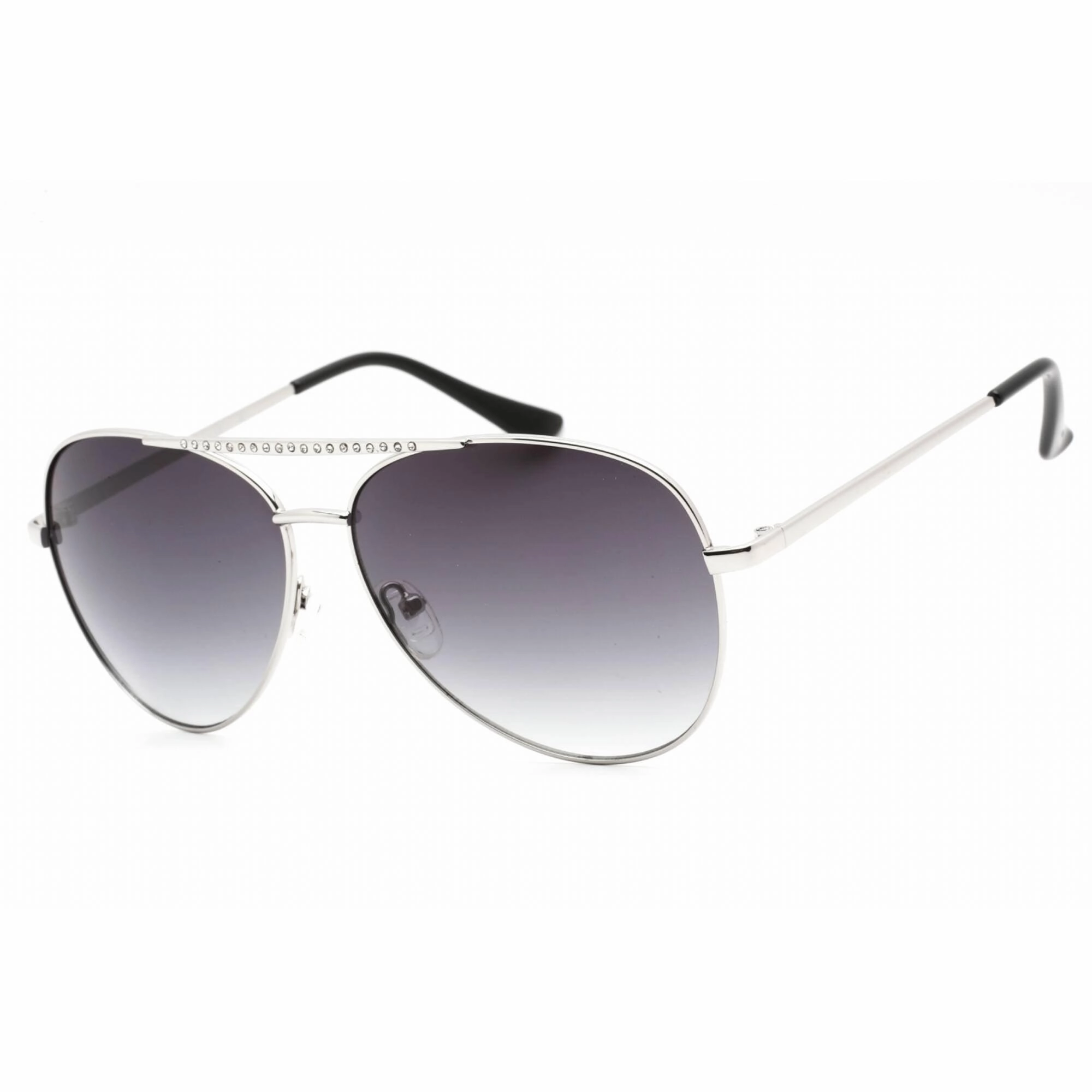Guess Factory Women's Sunglasses - Silver Aviator Metal Frame Grey Lens | GF0399 01B