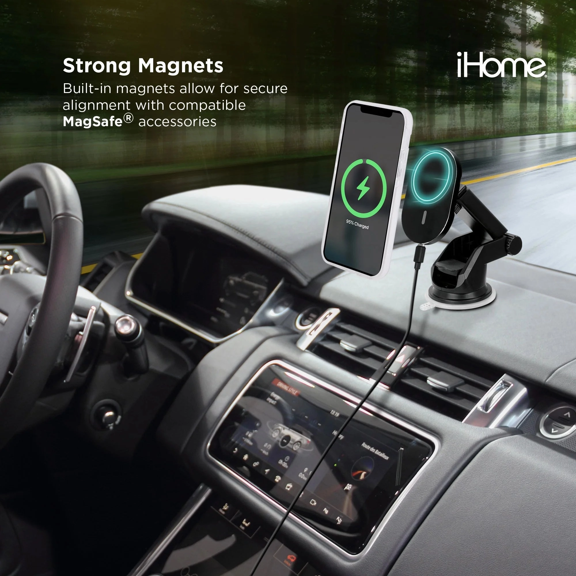 iHome 2IHPC2197X9W2 iPhone 12 Pro/12 Magnetic Velo Phone Case, White/Clear