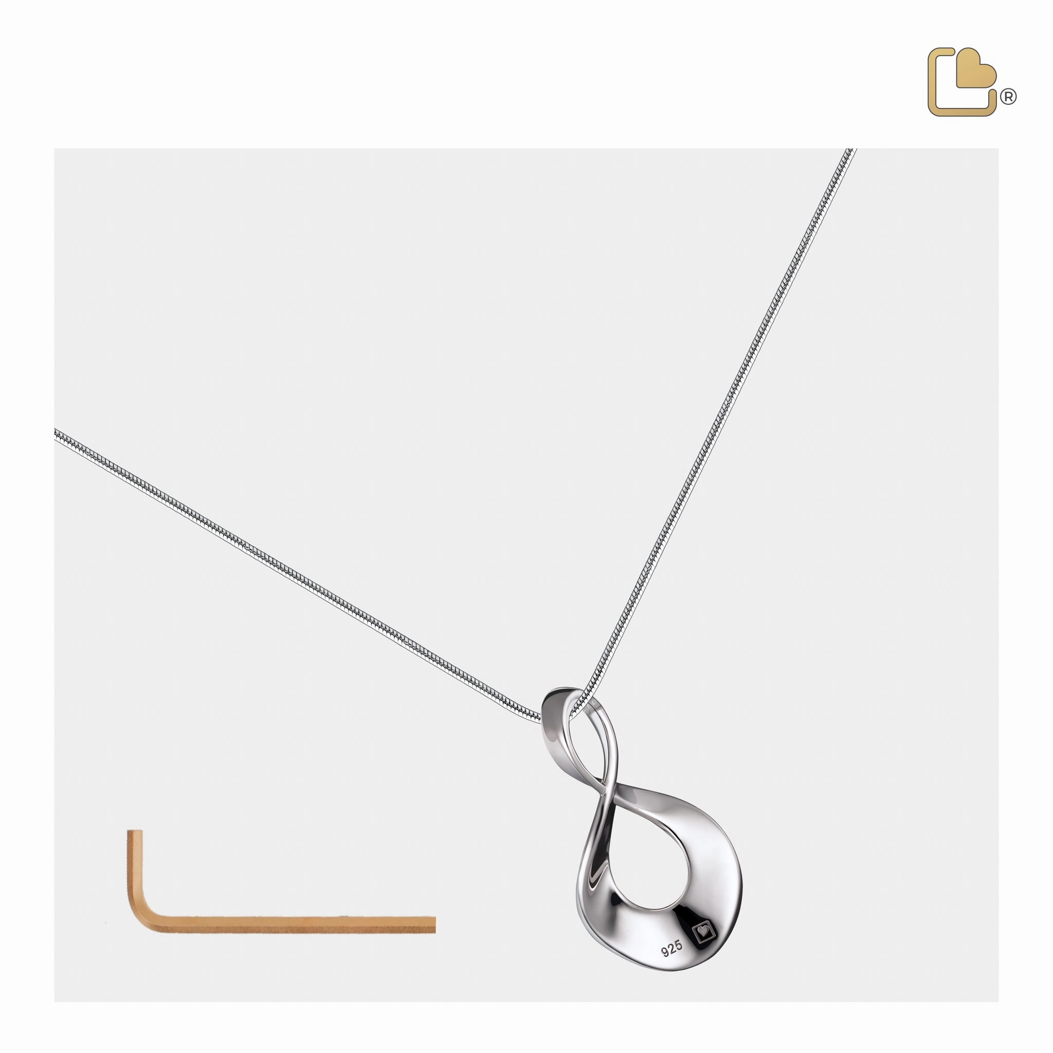 Infinite Love Sterling Silver Cremation Pendant