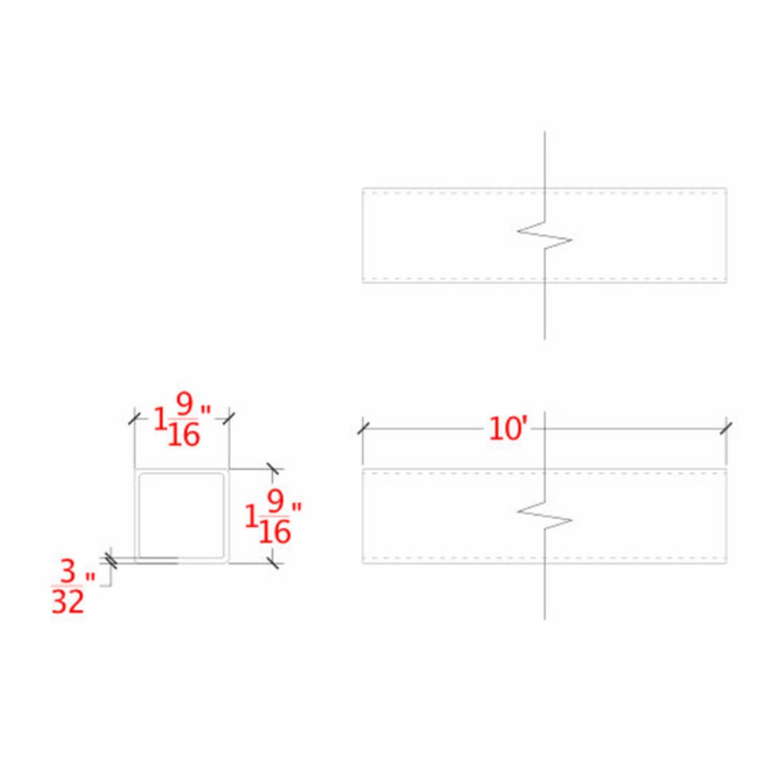 Inox Black Square Handrail