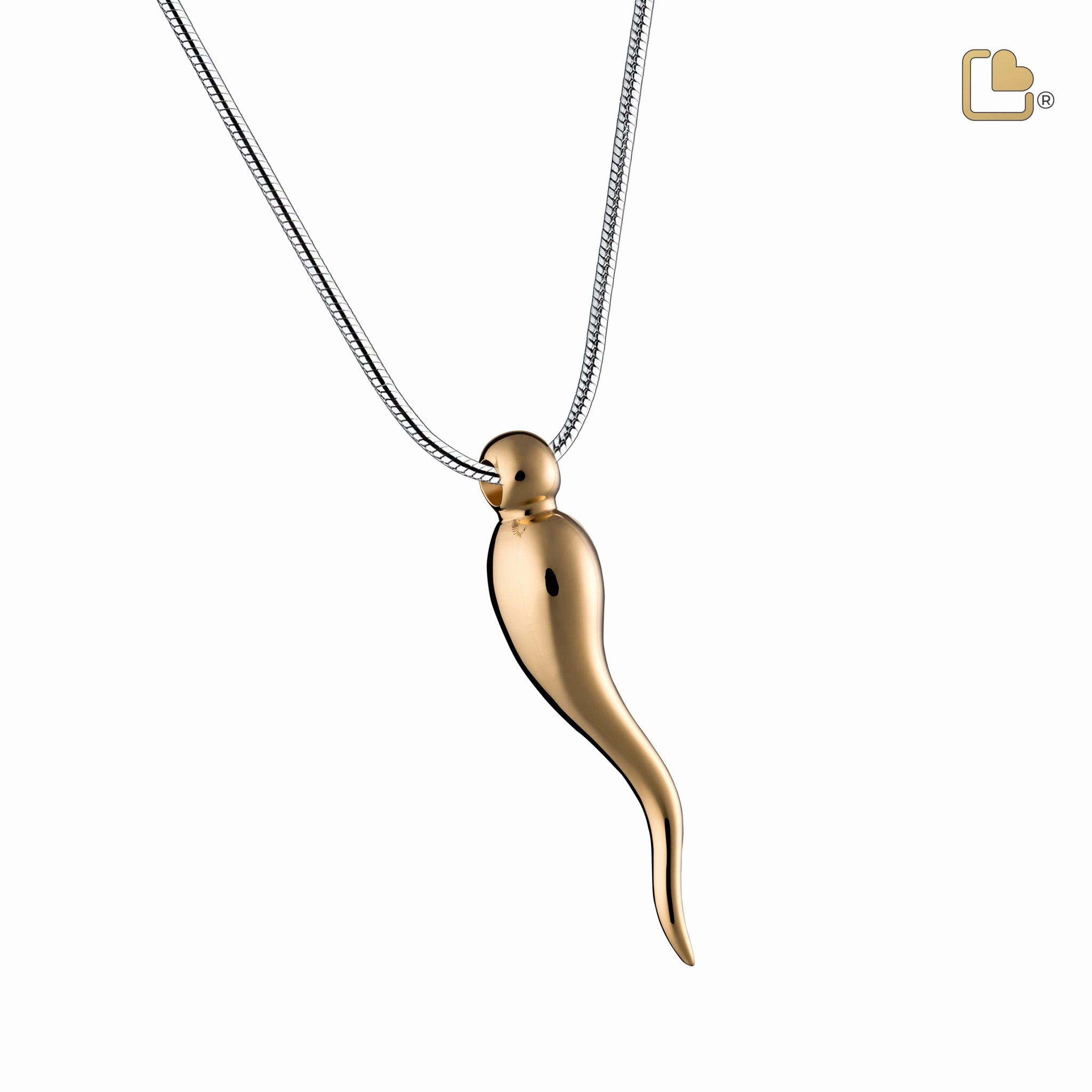 Italian Horn Gold Vermeil Pendant Cremation Pendant
