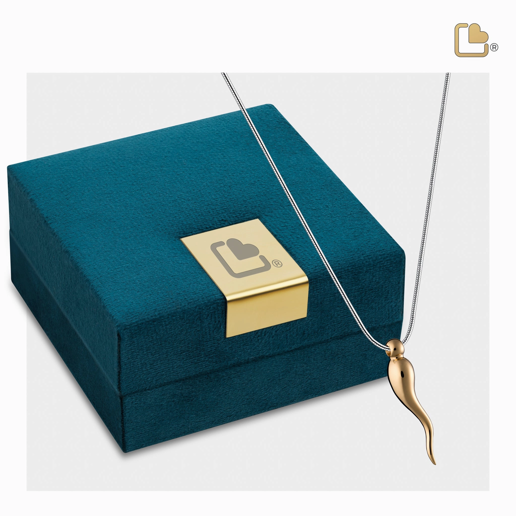 Italian Horn Gold Vermeil Pendant Cremation Pendant
