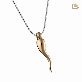 Italian Horn Gold Vermeil Pendant Cremation Pendant