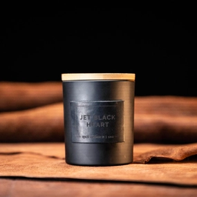 Jet Black Heart - Smolder Luxe Masculine Scented Leather Patch Candle