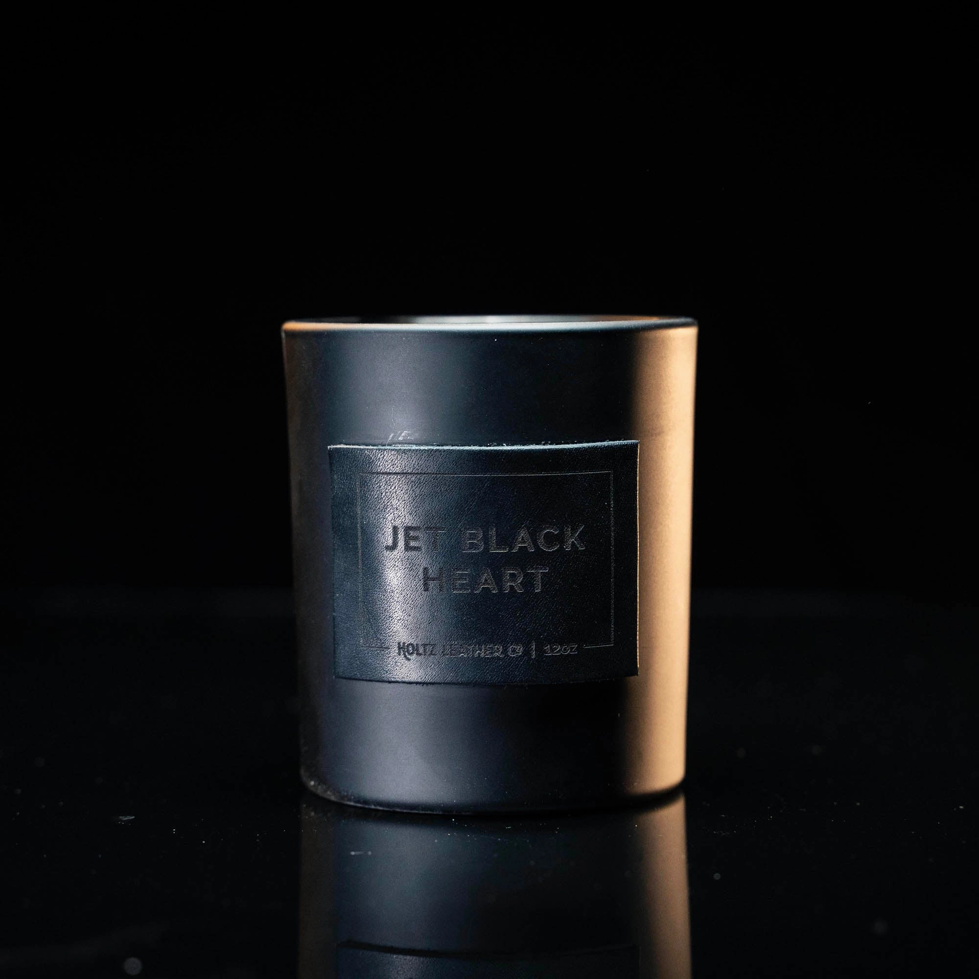 Jet Black Heart - Smolder Luxe Masculine Scented Leather Patch Candle