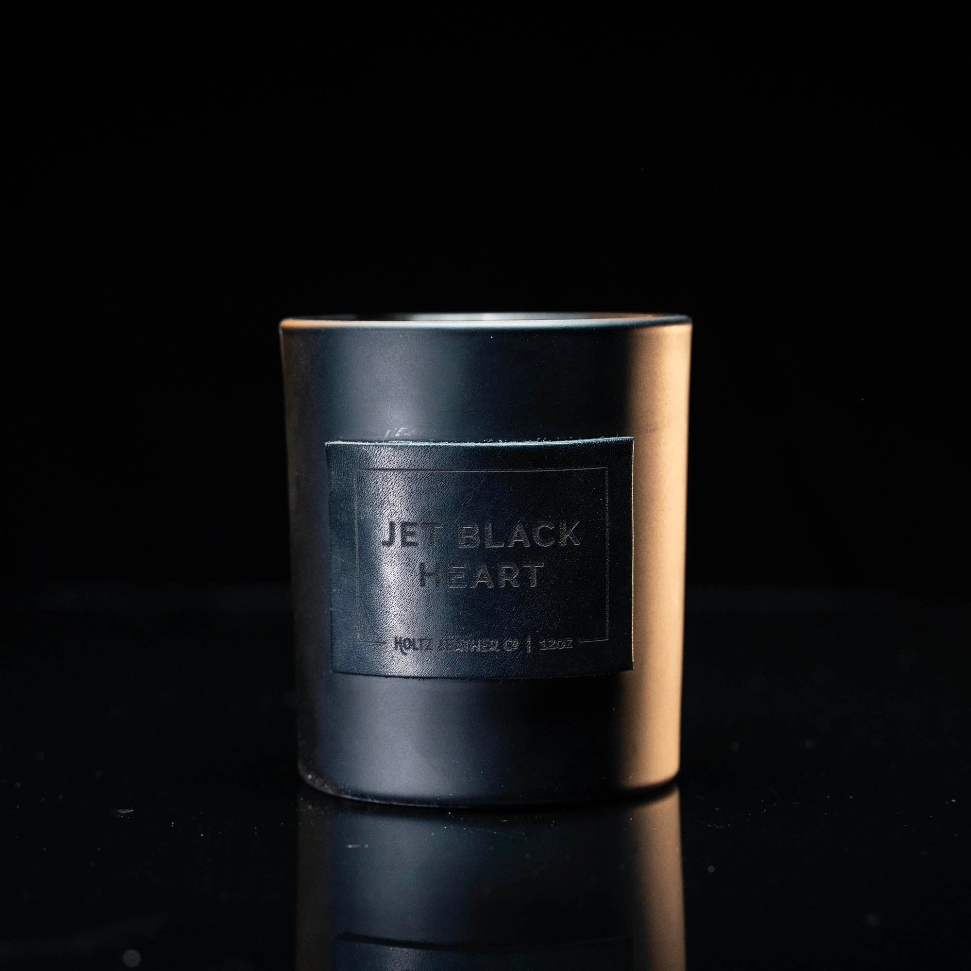 Jet Black Heart - Smolder Luxe Masculine Scented Leather Patch Candle