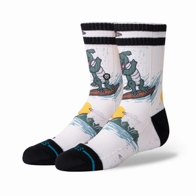 Kids' Crew Socks - Party Wave Crew - Off White