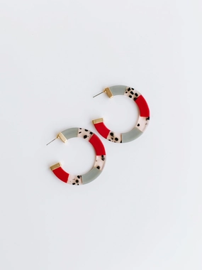 Melody Earrings | Crimson   Gray