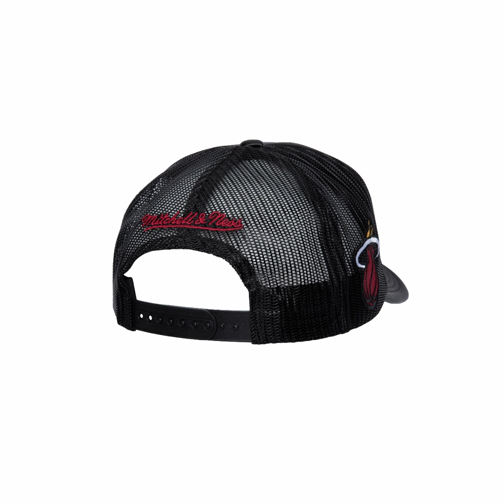 Michell & Ness Miami HEAT Satin Trucker Hat