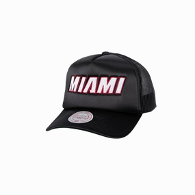 Michell & Ness Miami HEAT Satin Trucker Hat