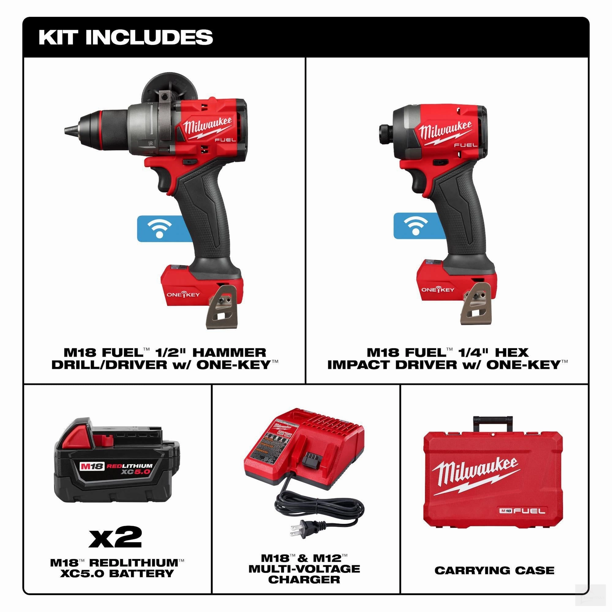 Milwaukee M18 FUEL™ 2-Tool Combo Kit w/ ONE-KEY™ (3696-22)