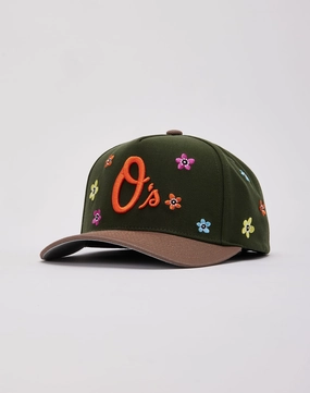 Mitchell & Ness Baltimore Orioles Flower Power Pro Pinch Snapback Hat
