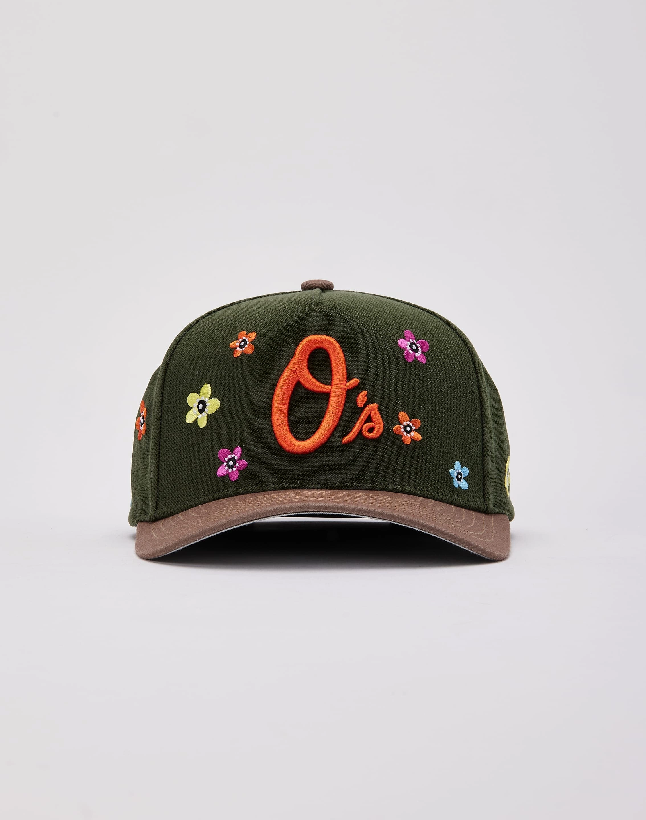Mitchell & Ness Baltimore Orioles Flower Power Pro Pinch Snapback Hat