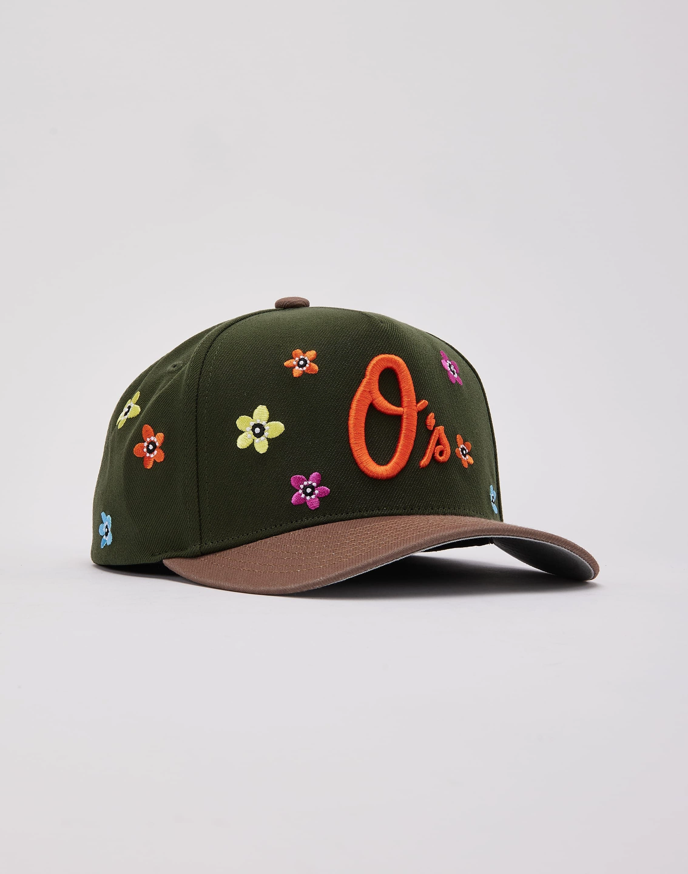 Mitchell & Ness Baltimore Orioles Flower Power Pro Pinch Snapback Hat