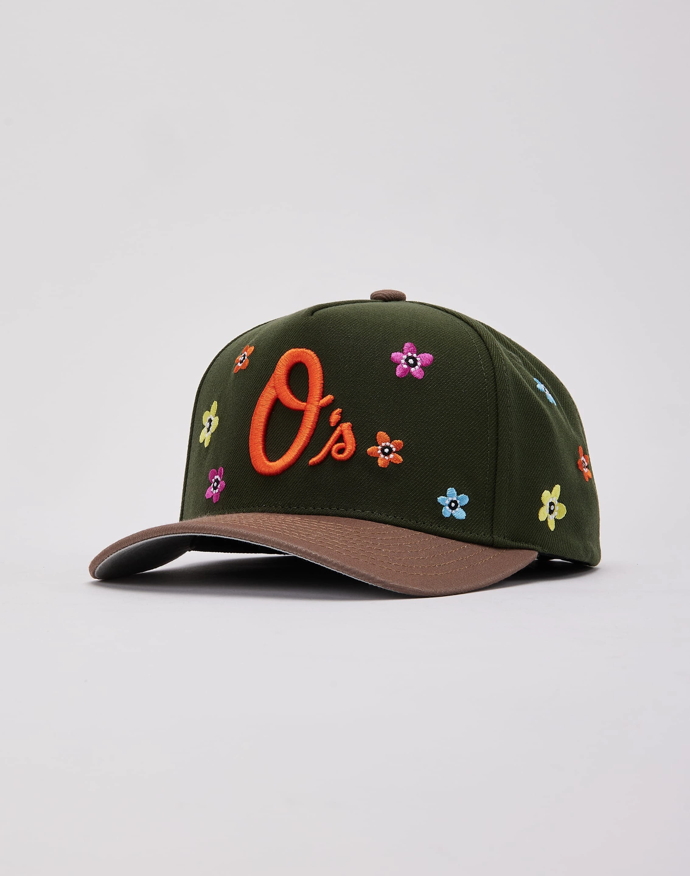 Mitchell & Ness Baltimore Orioles Flower Power Pro Pinch Snapback Hat