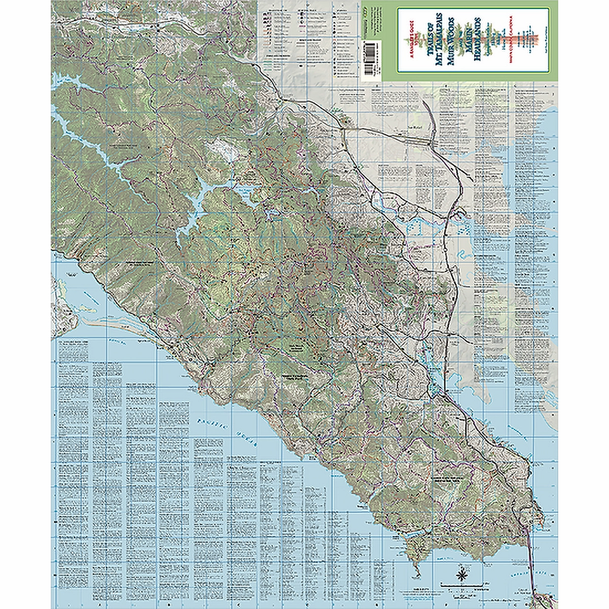 Mt Tam, Muir Woods and Headlands Map