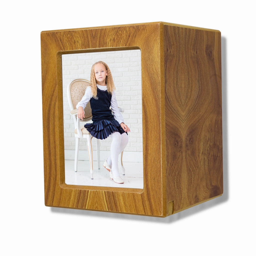 Natural MDF Child Cremation Photo Urn