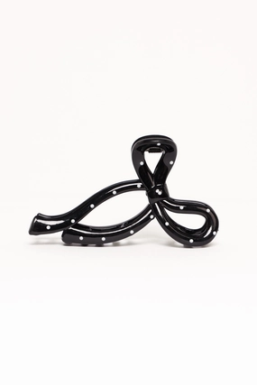 Nova Hair Clip - Black Polka Dot