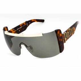 Palm Angels Unisex Sunglasses - Havana Shield Half Rim Shield Frame | PERI032 16007