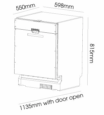 Parmco 600mm Intergrated Dishwasher - Stainless Steel