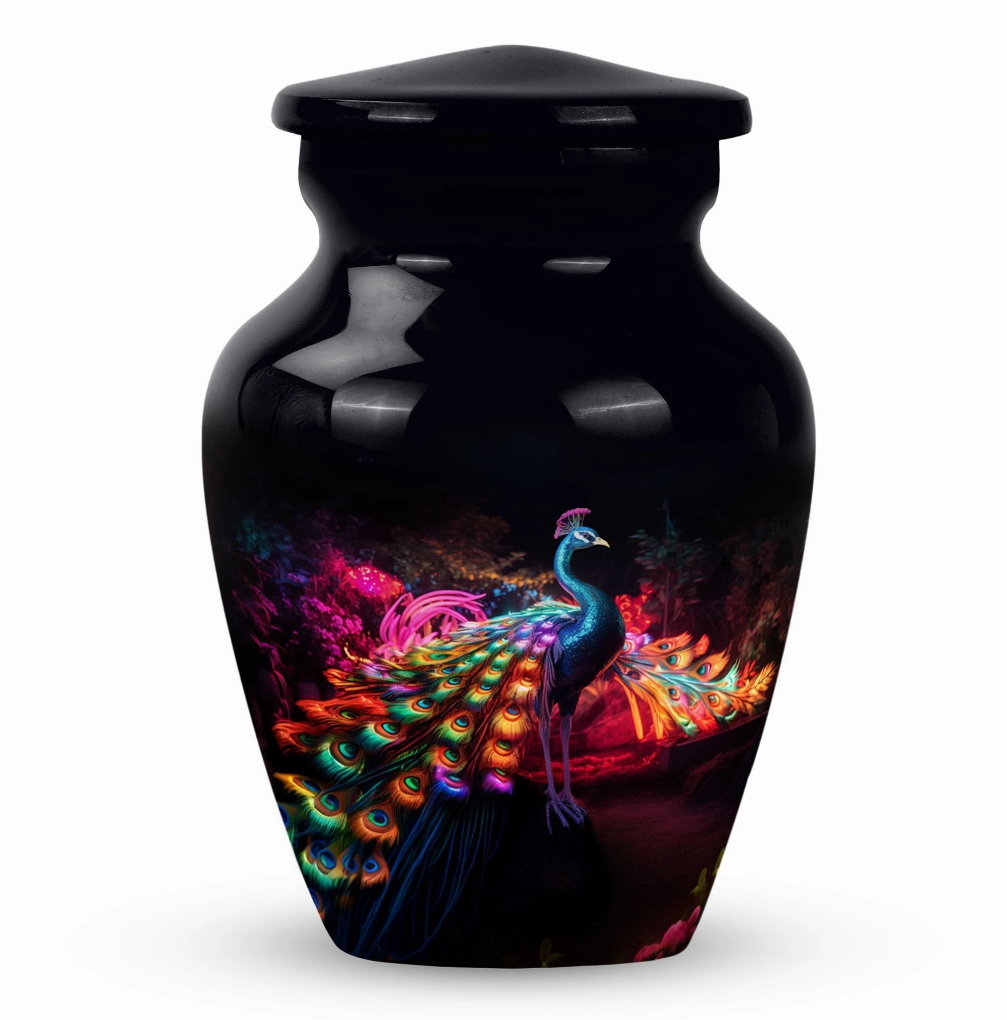 Peacock Tribute: Adult Cremation Urn with Traditional Design